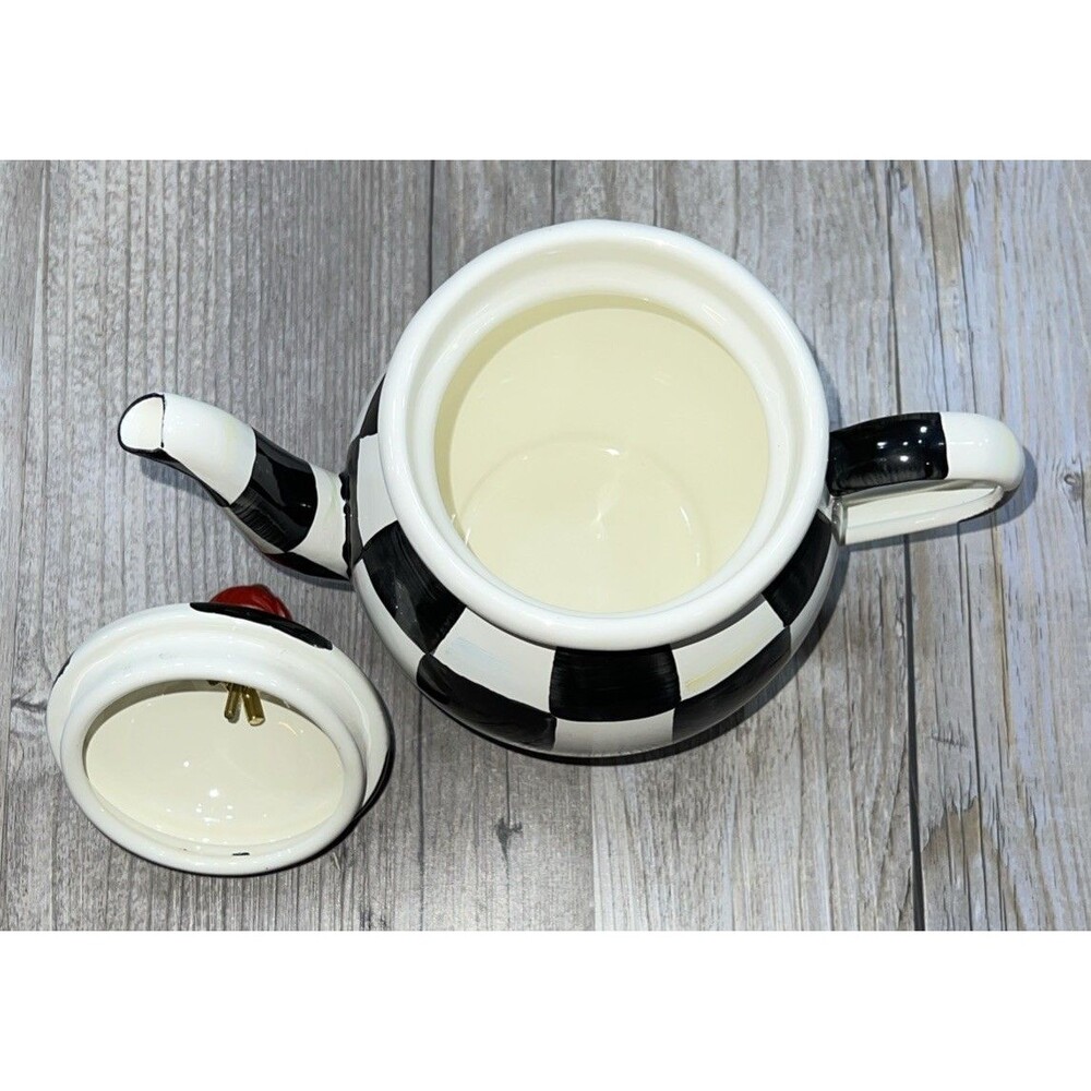 Mackenzie-Childs Courtly Check 4-Cup Teapot OLD STOCK Enamelwear - Picture 7 of 8